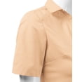 thumbnail image 5 of DOUBLJU Women's Slim Fit Plain Classic Short Sleeve Button Down Collar Shirt Blouse, 5 of 5