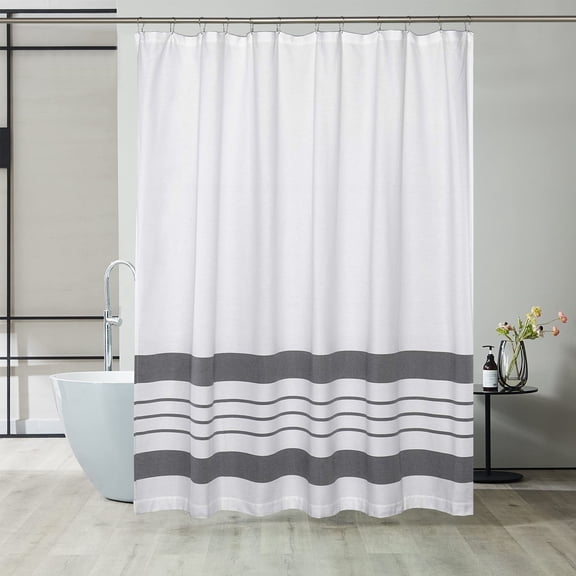 Flower Shower Curtain with Snap in Liner, Blue and Yellow Watercolor Floral Cloth Bath Curtains, No Hook Shower Curtains with Mesh Top Window, Fabric Waterproof Bathroom Curtain Set, 72 x 75 Inch