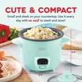 thumbnail image 2 of Mini Ceramic Rice Cooker - Designed for Single-Serve Cooking Compact with Nonstick Removable Pot, Keep Warm Function & Easy-to-Clean Sleek Design Aqua, 2 of 4