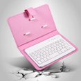 thumbnail image 2 of Clavier Sans Fil Bluetooth avec Étui en Cuir Détachable, Compatible avec Cellulaire 4.5 Pieds'-6.8 Pieds', pour Android/Windows/iOS Téléphone Intelligent, Rose, 2 of 7