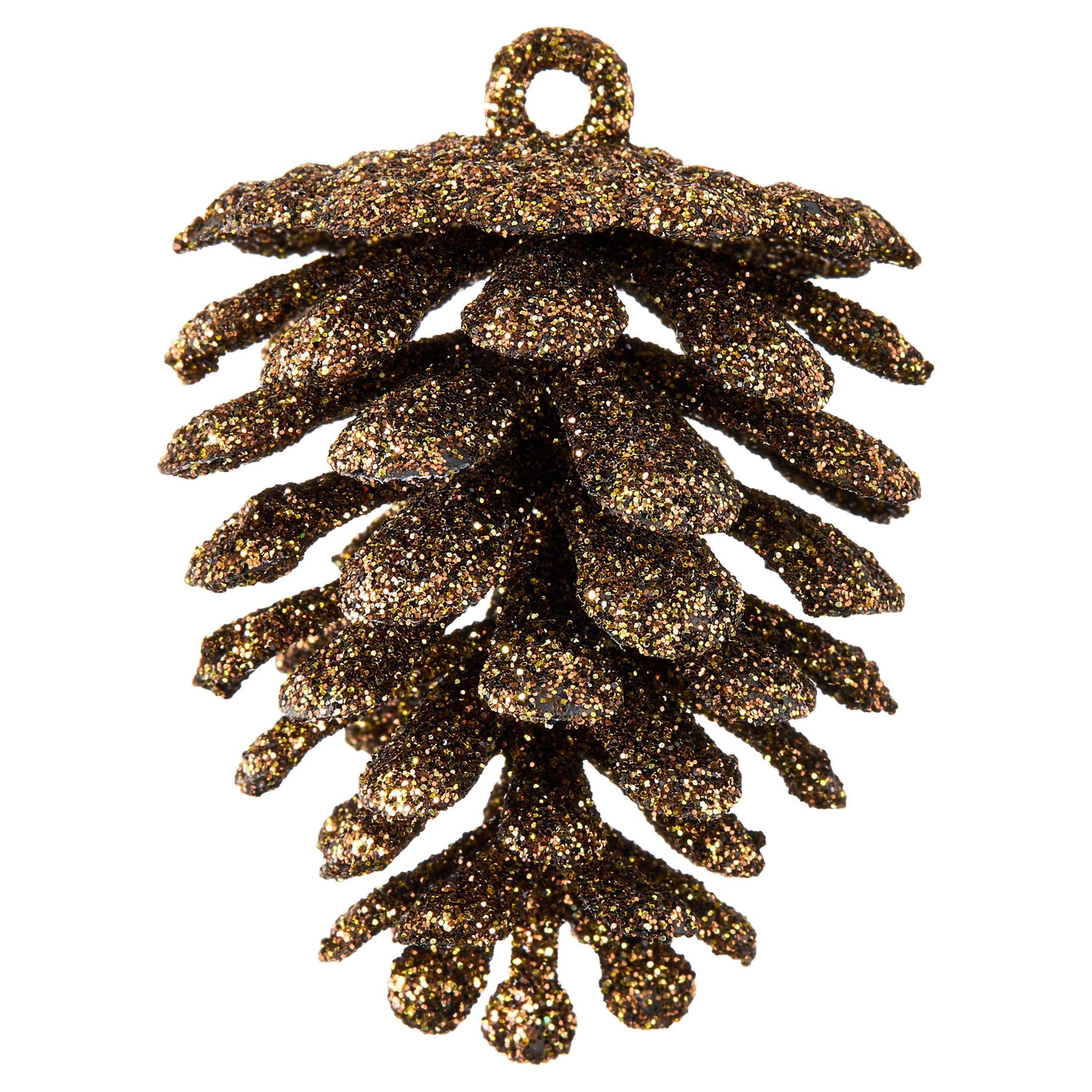 12-Count Brown Glitter Pinecone Christmas Ornaments, 2.4", by Holiday Time