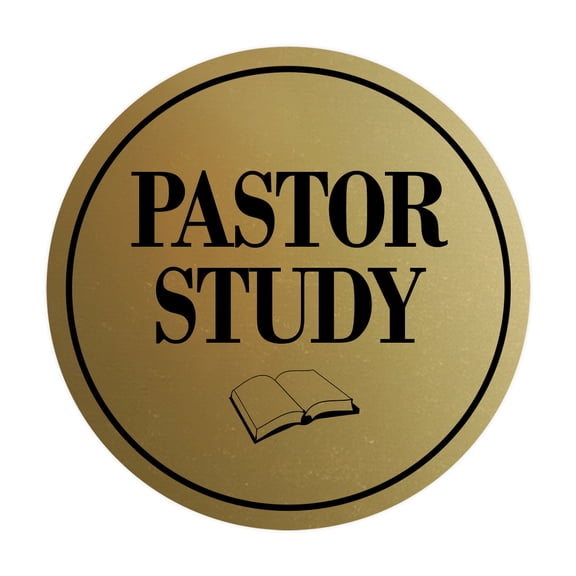 Signs ByLITA Circle Pastor Study Sign (Brushed Gold) - Small