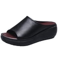 thumbnail image 2 of Wedge Sandals,Women's Sandals,Summer Shoes for Women,Walking Sandals Women,Cute Sandals for Women,Women's Color Flat Bottomed Casual Beach Shoes, Sandals, Women's Shoes,Black,6, 2 of 6