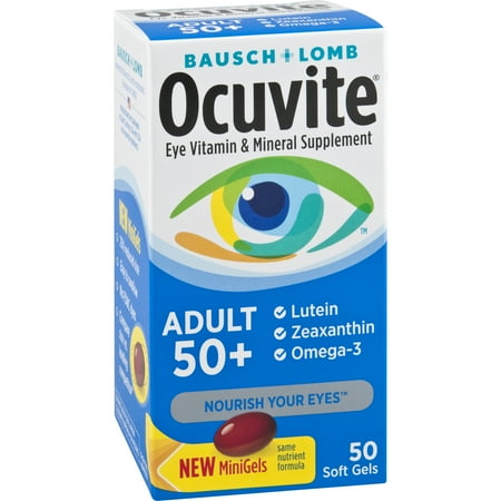 Ocuvite Eye Vitamin Adult 50+ Formula Eye Health Vitamins, 50 CT Soft Gels