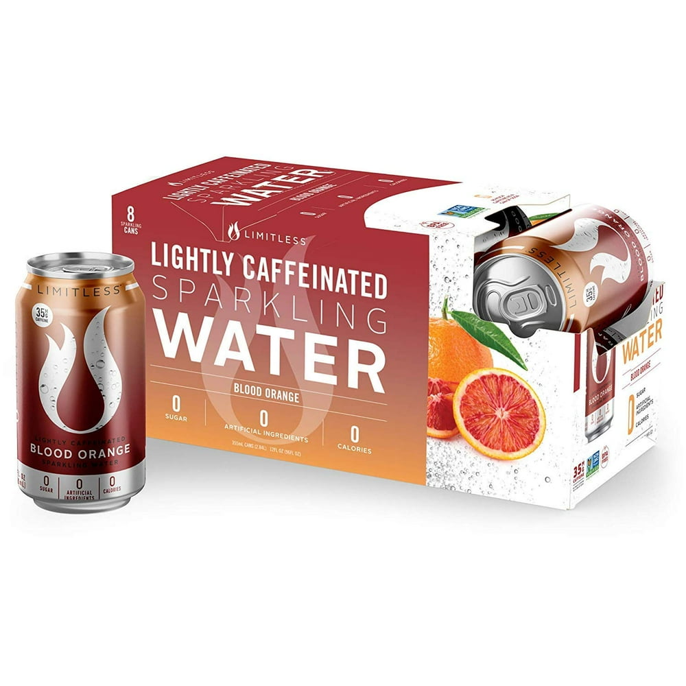 Limitless Lightly Caffeinated Sparkling Water, Blood Orange 35mg of