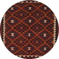 thumbnail image 1 of Ahgly Company Machine Washable Indoor Round Contemporary Dark Brown Area Rugs, 7' Round, 1 of 7