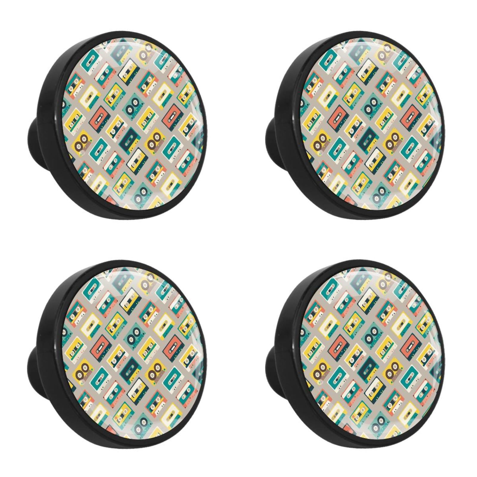 4 Pcs Retro Audio Tapes Knobs for Kitchen Cupboard Dresser
