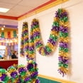 thumbnail image 2 of Mardi Gras Garland 78 in Long Curly Rattan Decoration with 5-Layer Gold Green Purple Sparkly Ribbon for Party Home Decor Christmas Tree Wedding, 2 of 8
