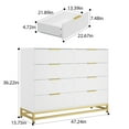 thumbnail image 3 of FOLDLIFE Bedroom Dresser with 8 Drawers, Wooden Dresser for Entryway, Wide Storage Cabinet for Living Room, White, 3 of 6