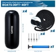 thumbnail image 2 of Inflatable Boat Fenders, Boat Fenders 4-Pack with Ribbed Centre Design, Includes Ropes & Pump for Pontoon, 2 of 8