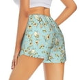 thumbnail image 3 of Xecao's Cute Honeybees for a double-layer running short for women, perfect for gym, tennis, and more, featuring a convenient pocket., 3 of 9