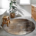 thumbnail image 3 of Abstract Brown Paint Round Rugs for Living Room 3ft Vintage Wood Gradient Mottled Art Non Slip Circle Rug Washable Low-Profile Indoor Carpet for Bedroom, Dining Room, Bathroom, 3 of 9