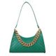 thumbnail image 4 of Bolsa bandolera con cadena de cuero PU para mujer, con cremallera de color sólido (verde) Ehuebsd Para Estrenar, 4 of 8