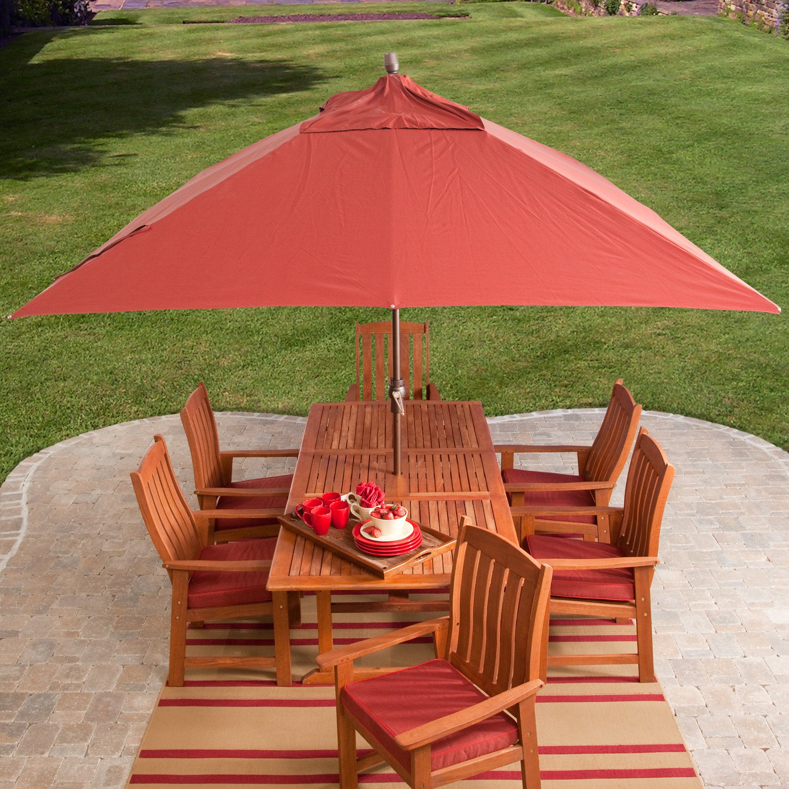Coral Coast 8 X 11 Ft Aluminum Rectangle Patio Umbrella Walmart Com Walmart Com