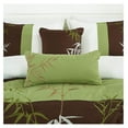 thumbnail image 6 of Bengal 7-Piece Bamboo Embroidered Comforter Set King Size - Sage Green Brown Ivory Bamboo Grass Microfiber Comforter Bedding, 6 of 9