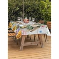 thumbnail image 2 of Spring Easter Outdoor Tablecloth - 54x80 Inch Rectangle Dining Table Cover, Watercolor Floral Rabbits Eggs Butterflies Wood Waterproof Outdoor Table Cloth with Umbrella Hole & Zipper for Picnic/Patio, 2 of 7