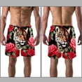thumbnail image 3 of luoweisi Men's Beach Shorts Quick Dry Swim Trunks with Mesh Lining Rose and Leopard 2XL, 3 of 5