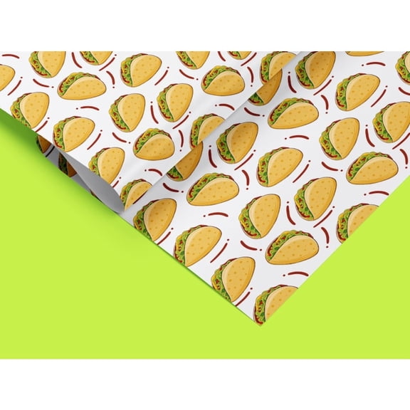 Fast Food Wrapping Paper, Holiday Gift Wrap, Taco Gift Wrap, Food Pattern, Retro Gift Wrap, Pretty Holiday Gift Wrap, Christmas Wrapping Paper Gift