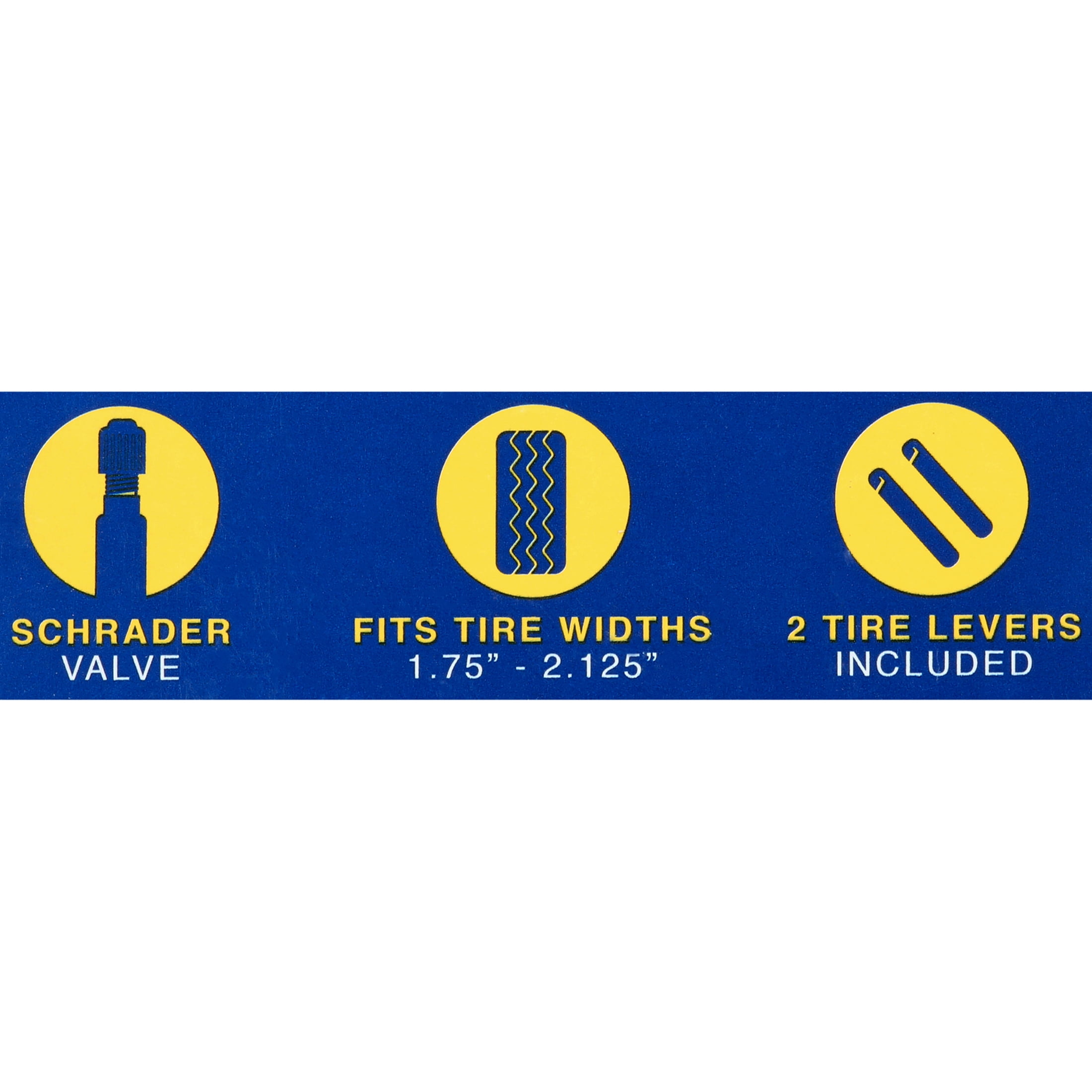 Goodyear 18" x 1.75"-2.125" Heavy Duty Bike Tube, Black, Shrader Valve