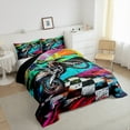 thumbnail image 3 of Manfei Kids Motorcycle Bedding Comforter Set,Colorful Splatter Ink Twin Comforter Sets,Extreme Sports Bedding Set For Boys,Luxury Bedroom Decor Reversible,2pcs, 3 of 8