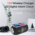thumbnail image 6 of Wireless Charger, New 15W Wireless Charger Clock Alarm Clock Temperature High Power Wireless Charging HD Digital Display Multifunctional Desktop Wireless Charging, 6 of 9