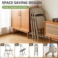 thumbnail image 5 of 4 Pack Fabric Padded Folding Chair Dining Chair Set with Padded Cushion and Back, Indoor Outdoor Foldable Seat with Steel Frame for Indoor Outdoor Party Wedding Event (Khaki), 5 of 8