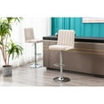 thumbnail image 2 of Yorkie Velours Rembourré Moderne Tabouret de Bar Pivotant en Beige (Lot de 2), 2 of 4