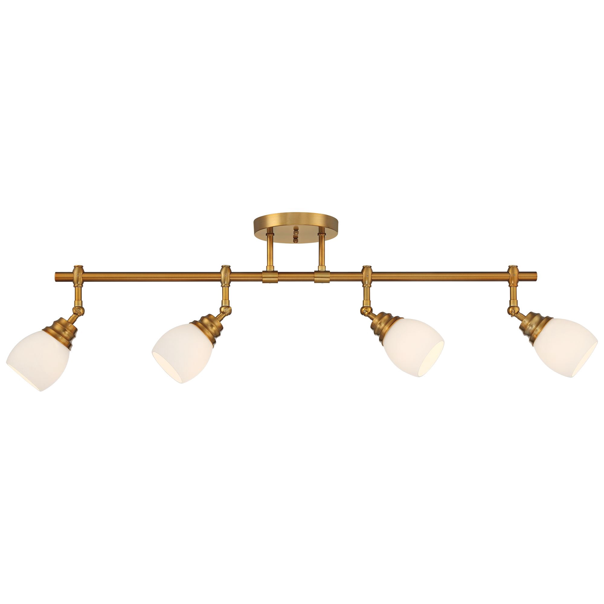 Pro Track Elm Park 4-Head Wall or Ceiling Track Light Fixture Kit Spot Light Directional Gold Finish Glass Modern Kitchen 36" Wide