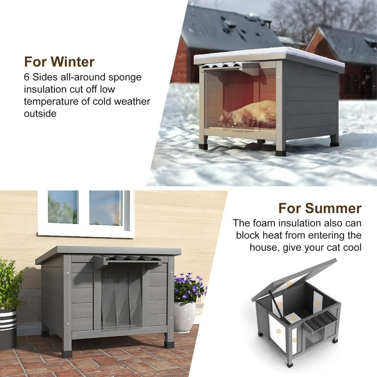 DEXS Outdoor Cat House Feral Cat Shelter Waterproof All-Round Foam