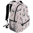 thumbnail image 2 of Dreamtimes School Backpack Sea Anchor Pink Stripes Nautical Backpack School Bag Laptop Book Bag Rucksack Daypack Shoulder Bag Fits 16 inch Laptop, 2 of 7