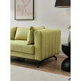 thumbnail image 3 of 3 Seater Sofa Couch,Fabric Upholstered Sofa with 2 Pillows and Metal Legs,Comfortable Sofa Couch for Bedroom,Living Room,Apartment,Light Green, 3 of 6