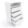 thumbnail image 4 of Kappesberg Collins White Tall 4-Drawer Dresser with Open Shelf – 47.6"H x 29.1"W x 17.7"D - for Adults and Teens, 4 of 6