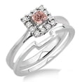 thumbnail image 1 of 1.25 Carat Morganite & Diamond Bridal set Halo on 10k White Gold, 1 of 2
