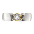 thumbnail image 3 of Auriga Fine Jewelry Men's Titanium Polished Yellow IP-plated with CZ Tapered Ring Size 12.5, 3 of 5