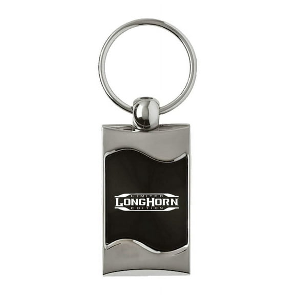 Dodge Longhorn Rectangular Wave Key Ring (Black)