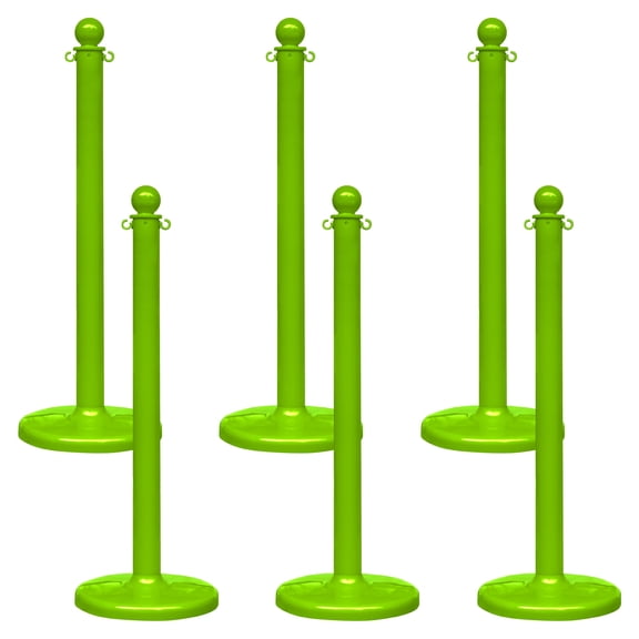 2.5 Inch Safety Green Medium Duty Stanchion (6 Pk)