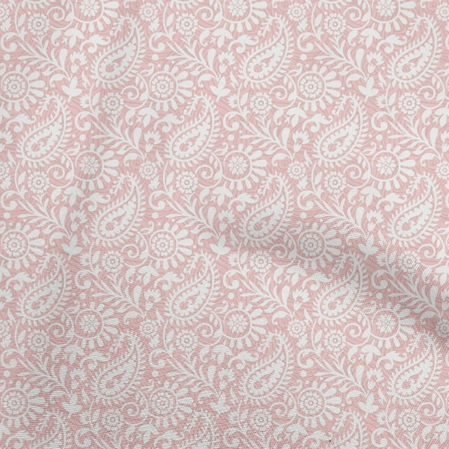 oneOone Cotton Flex Pink Salmon Fabric Paisleys Craft Projects Decor Fabric Printed By The Yard 40 Inch Wide-R0