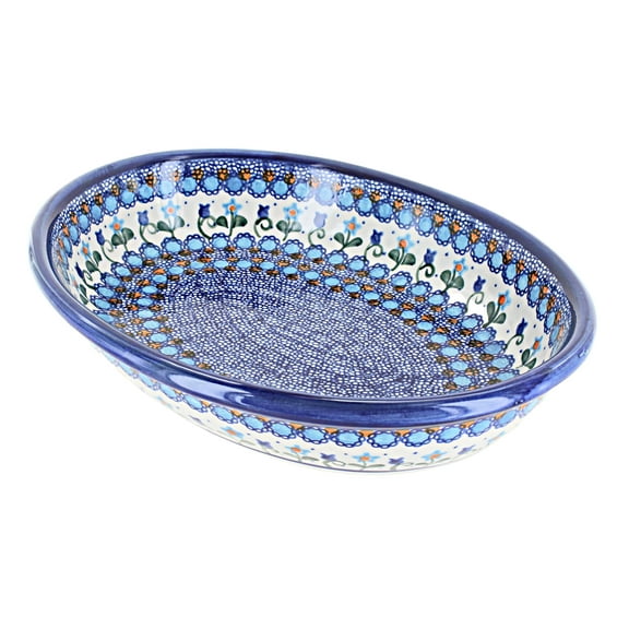 Blue Rose Polish Pottery Savannah Oval Baker