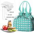 thumbnail image 4 of Esign Of Head Pug Dog Drawstring Lunch Bag Women - Drawstring Lunch Bag Insulated for Work Office - Stain-Resistant Large Lunchbags for Women with Multi-Pockets, 4 of 6