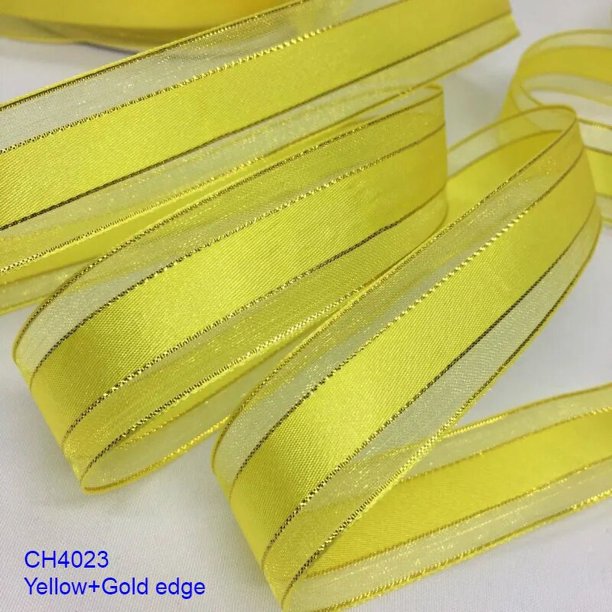 Cinta satinada de Organza de Lurex de oro y plata, 2,2 cm, 10 años, para regalo, embalaje Floral, lazos artesanales hechos a mano, fiesta, boda, decoración de Navidad