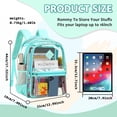 thumbnail image 2 of Soda Candy Large Clear Backpack Heavy Duty Triple Compartments Waterproof PVC Transparent Backpacks See Through Clear Bookbags for Teen Women Men for Stadium Events College Work Festival, Green, 2 of 7