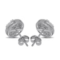 thumbnail image 4 of Real Genuine 1.12 Cwt. Authentic Natural Round Cut MOISSANITE Diamond 14K White Gold Finish Round Circle Push Back Men's Ladies Stud Earrings 10mm, 4 of 5