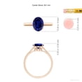 thumbnail image 5 of ANGARA Oval Solitaire Lab Grown 2 Ct Blue Sapphire Engagement Ring for Women in 14K Rose Gold (Size-9x7mm) | September Birthstone, Anniversary, Jewelry Gift for Women | Lab-Grown Blue Sapphire Ring, 5 of 8