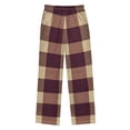 thumbnail image 2 of Burgundy Checkered Pattern Pajama Pants Soft Lightweight Lounge Pants Bottoms Sleep Pants Warm Comfy, 2 of 9