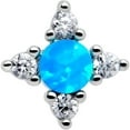thumbnail image 3 of Body Candy 20 Gauge Nose Ring - 316L Stainless Steel L-Shape Nostril Stud Rhombus Star Synthetic Opal Piercing Jewelry for Women Men, 3 of 5