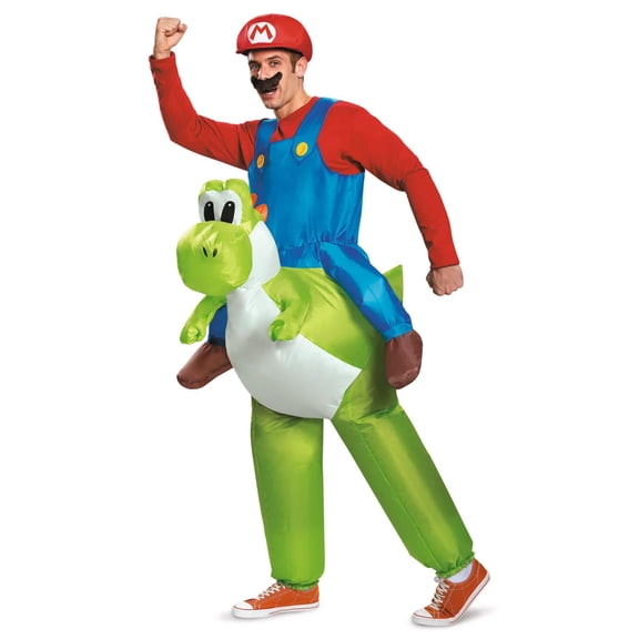 Disguise Mens Super Mario Bros. Mario Riding Yoshi Inflatable Costume - Size One Size Fits Most