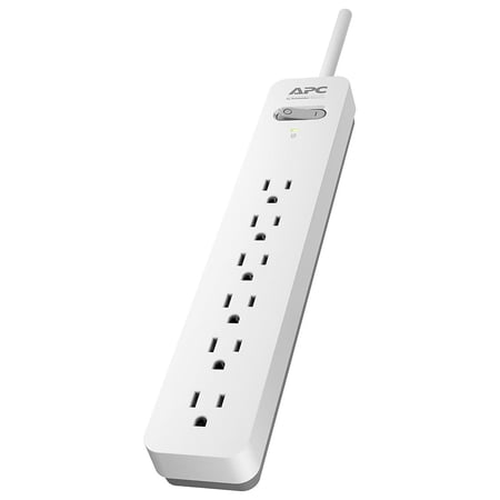 UPC: 0731304343684 | APC 6-Outlet Surge Protector Power Strip 1080 Joules SurgeArrest Essential (PE66WG)