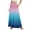 Blue, variant on WTOBBY Women's Gradient Print Flowy Flared Maxi Skirt with Ruffle Hem, A-Line Elastic Waist Elegant Tiered Layered Bohemian Long Skirt for Casual Summer Outfits and Beach Events,Black L
