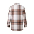 thumbnail image 5 of Teacher Appreciation Gifts AXXD Shacket Jacket Women With Hood Wool Printed Long Sleeve Woolen Plaid Pocket Slim Sleeve Shackets Jacket Khaki Size S(Us:4), 5 of 9