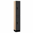 thumbnail image 2 of SalsburyIndustries 32165BLK Double Tier 1 Wide 6 ft. X 15 in. Designer Wood Locker - Black, 2 of 4
